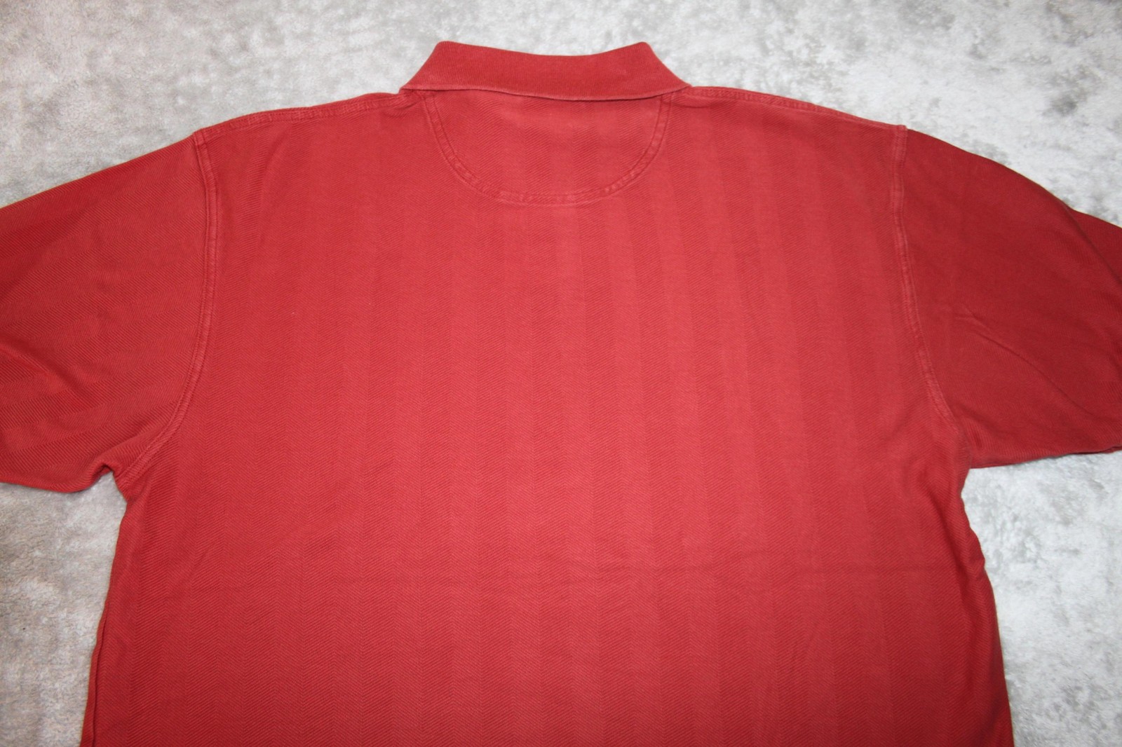 Pendleton Polo Shirt Mens L Red 100% Cotton Herringbone Breathable Easy Care
