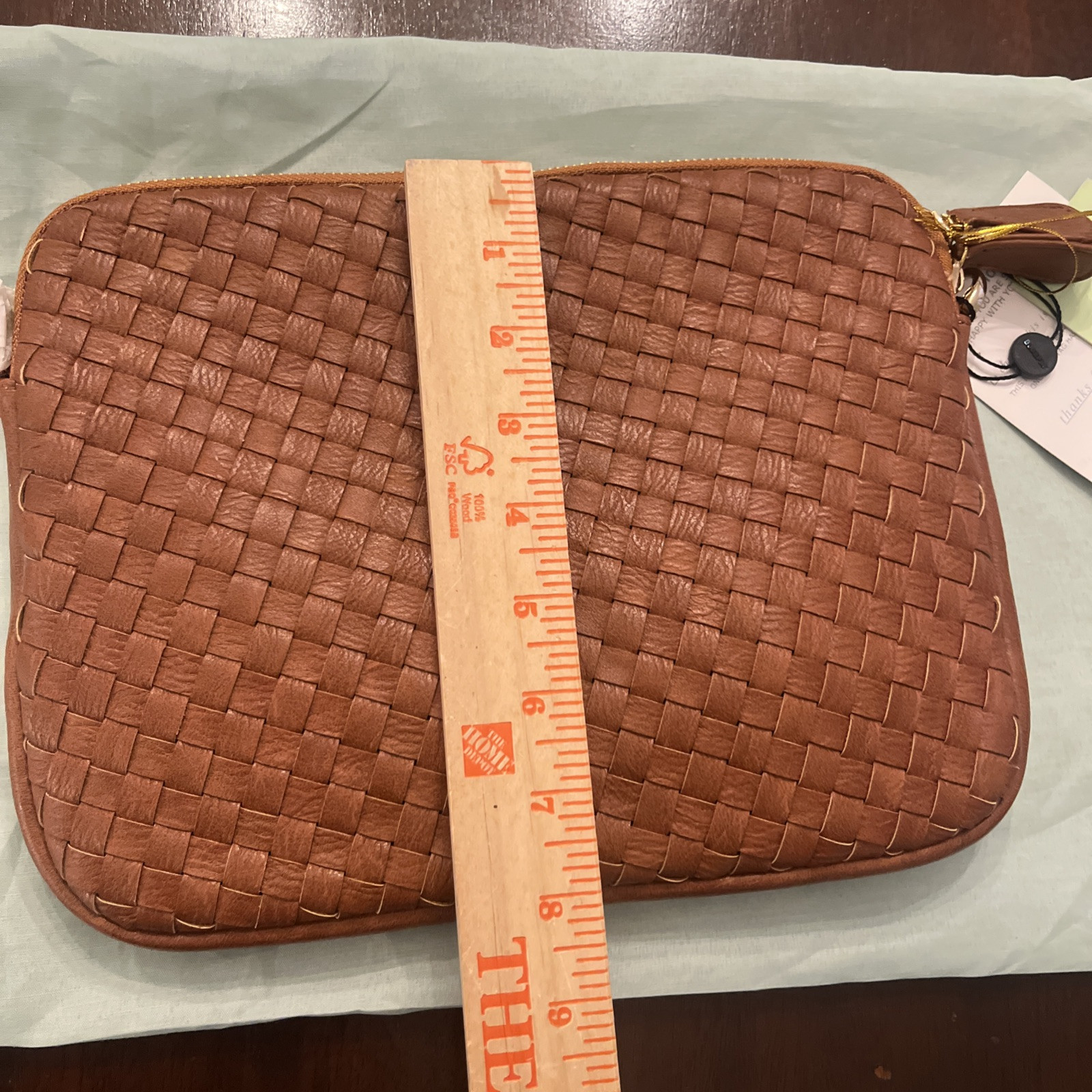 Deux Lux Purse Clutch Woven Textured Brown 11×8.5 Inches, DL60497C