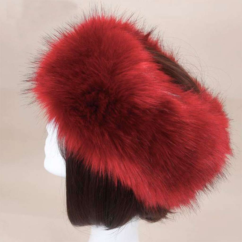 Women Russian Fluffy Faux Fur Headband Hat ladies Winter Ear Flap Ski Cap Warm