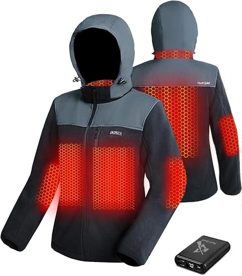 Women’s Heated Jacket Fleece w/ Power Bank Rechargeable Coat for Hunting Medium