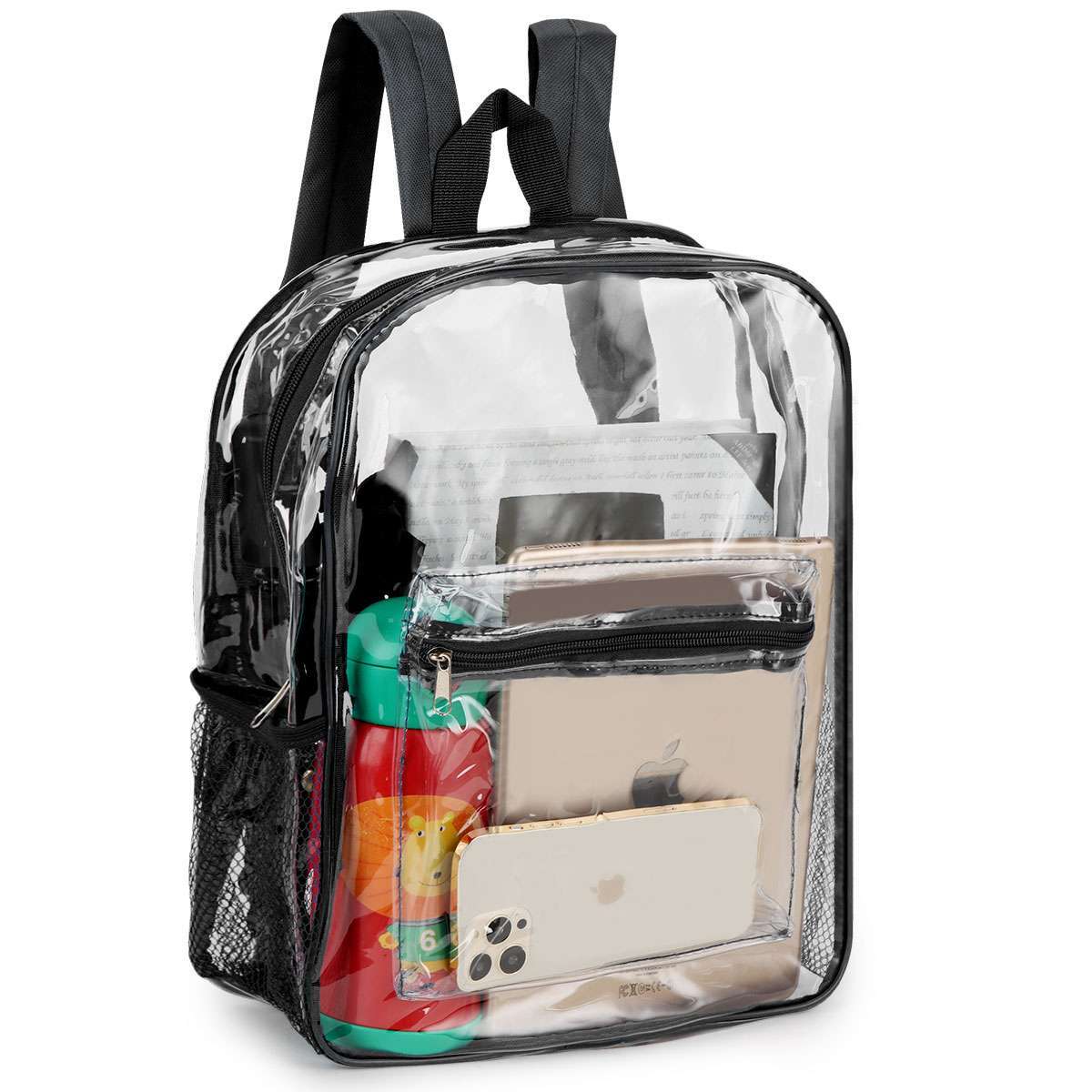 Large Heavy Duty Clear Backpack Transparent PVC School Stadium Book See Through