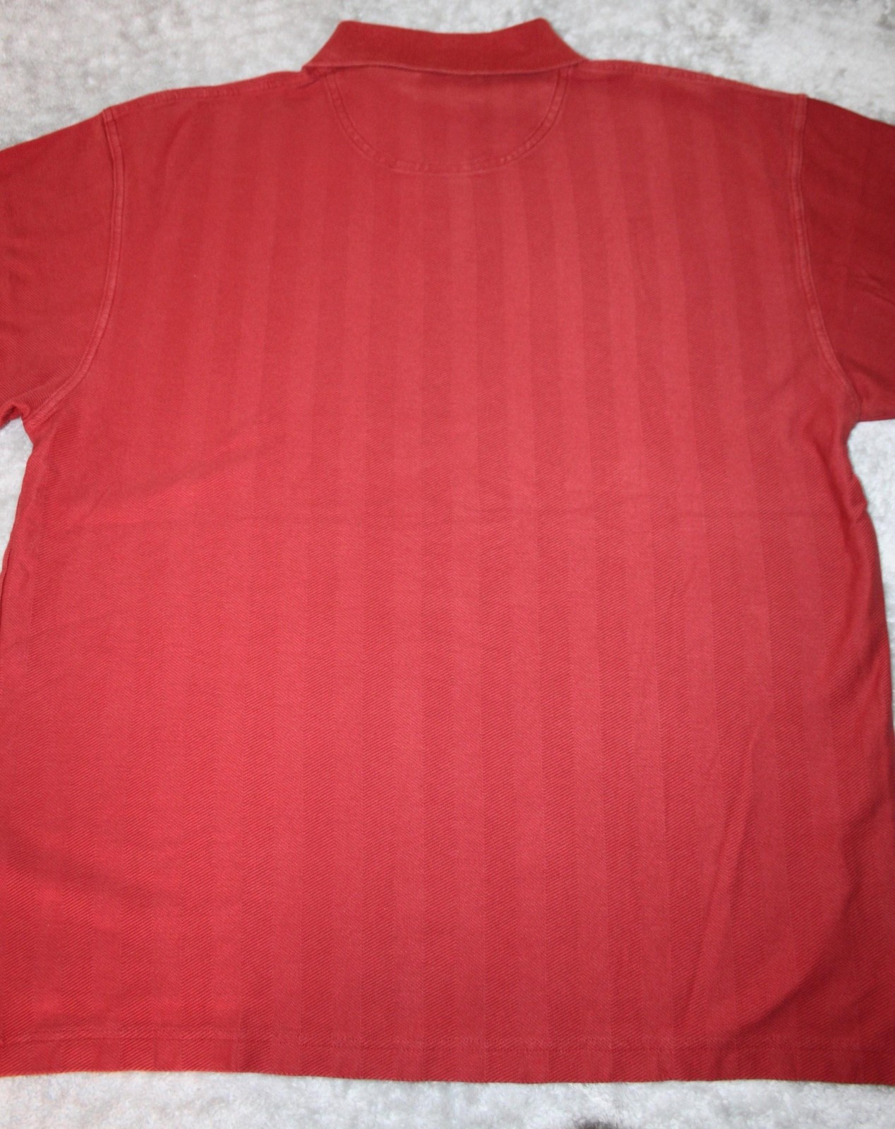 Pendleton Polo Shirt Mens L Red 100% Cotton Herringbone Breathable Easy Care