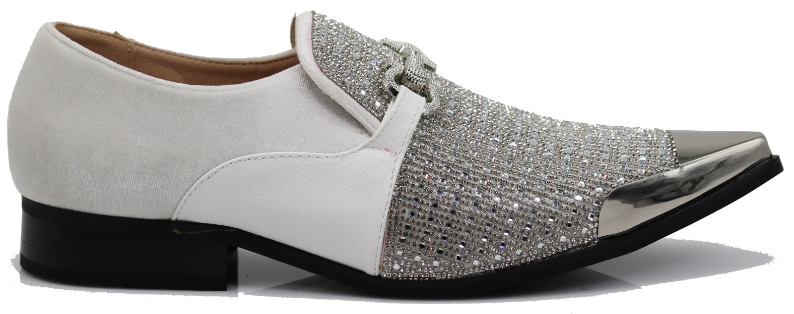 Men’s Gold Rhinestone Dress Shoes Sparkly Glitter Loafers Prom Wedding Party Tux