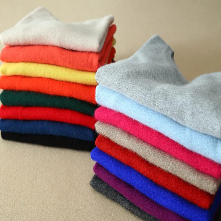 Women Wool Cashmere Sweater Knitted Pullover Slim Crew Neck Sweater Solid Jumper
