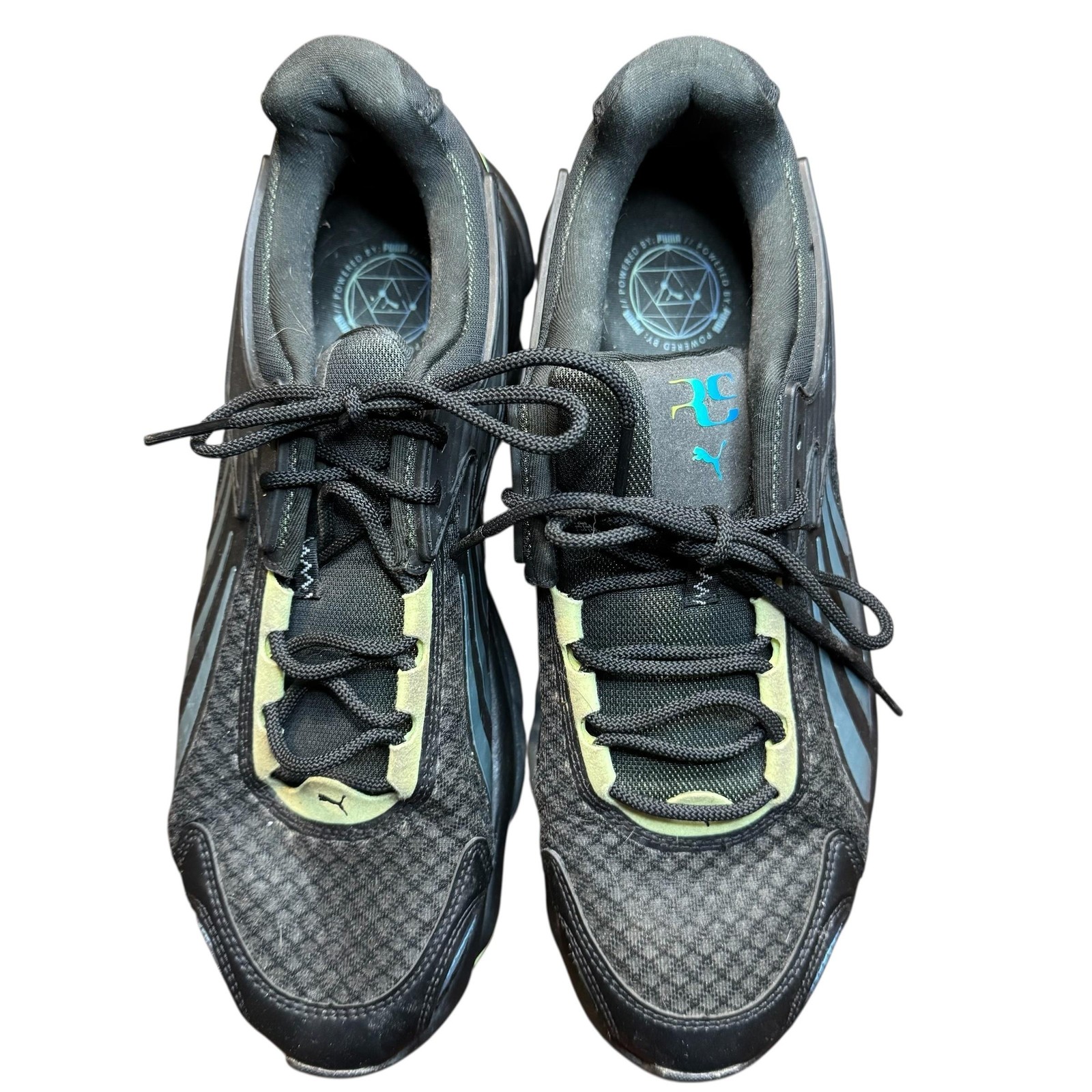 Puma RS Connect Drip Shoes Mens Size 11 Black Lime Blue Sneakers 38566101