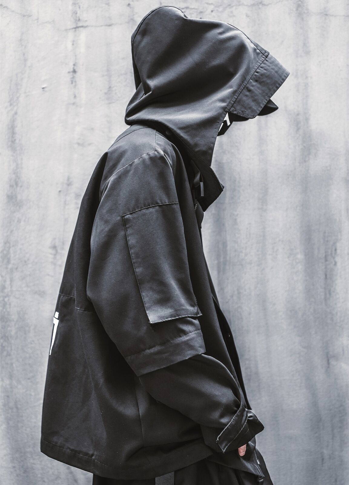 Niepce Techwear Atom Bomb Cyberpunk Windbreaker Urban Hip Hop Hooded Coat Jacket