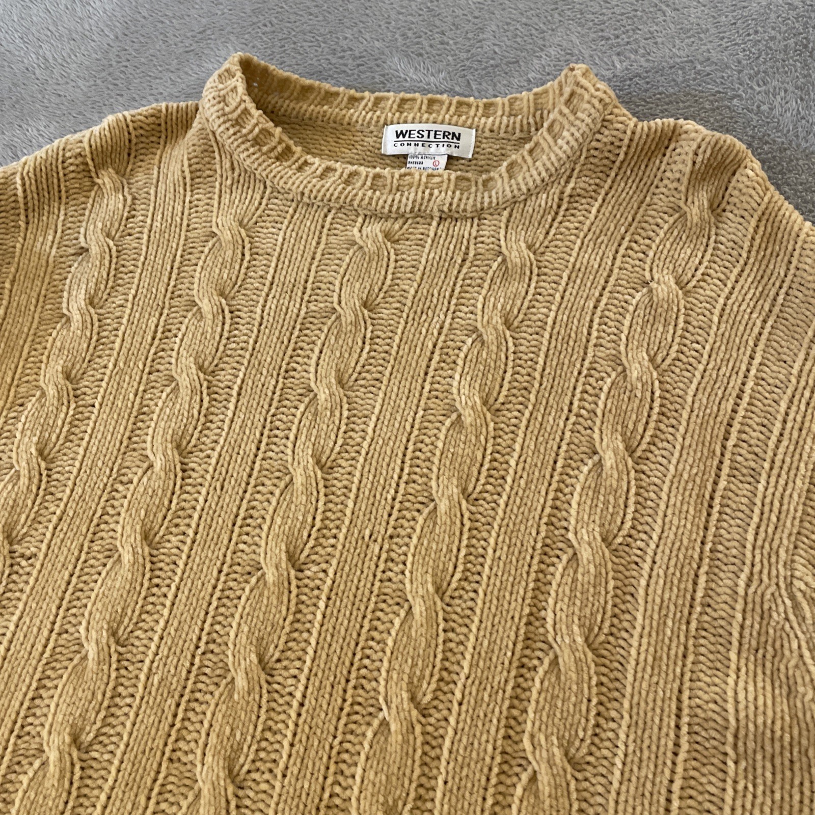 Vintage Western Connection Cable Knit Sweater Men’s Large L Fisherman Beige Top