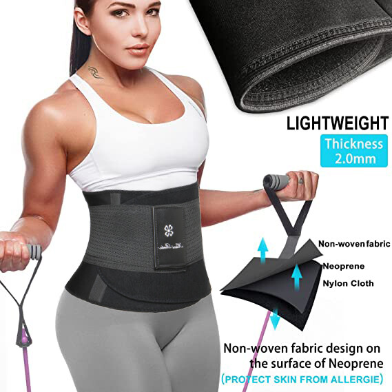 Sweat Waist Trimmer Belt Wrap Exercise Slimming Fat Burn Weight Loss Body Shaper