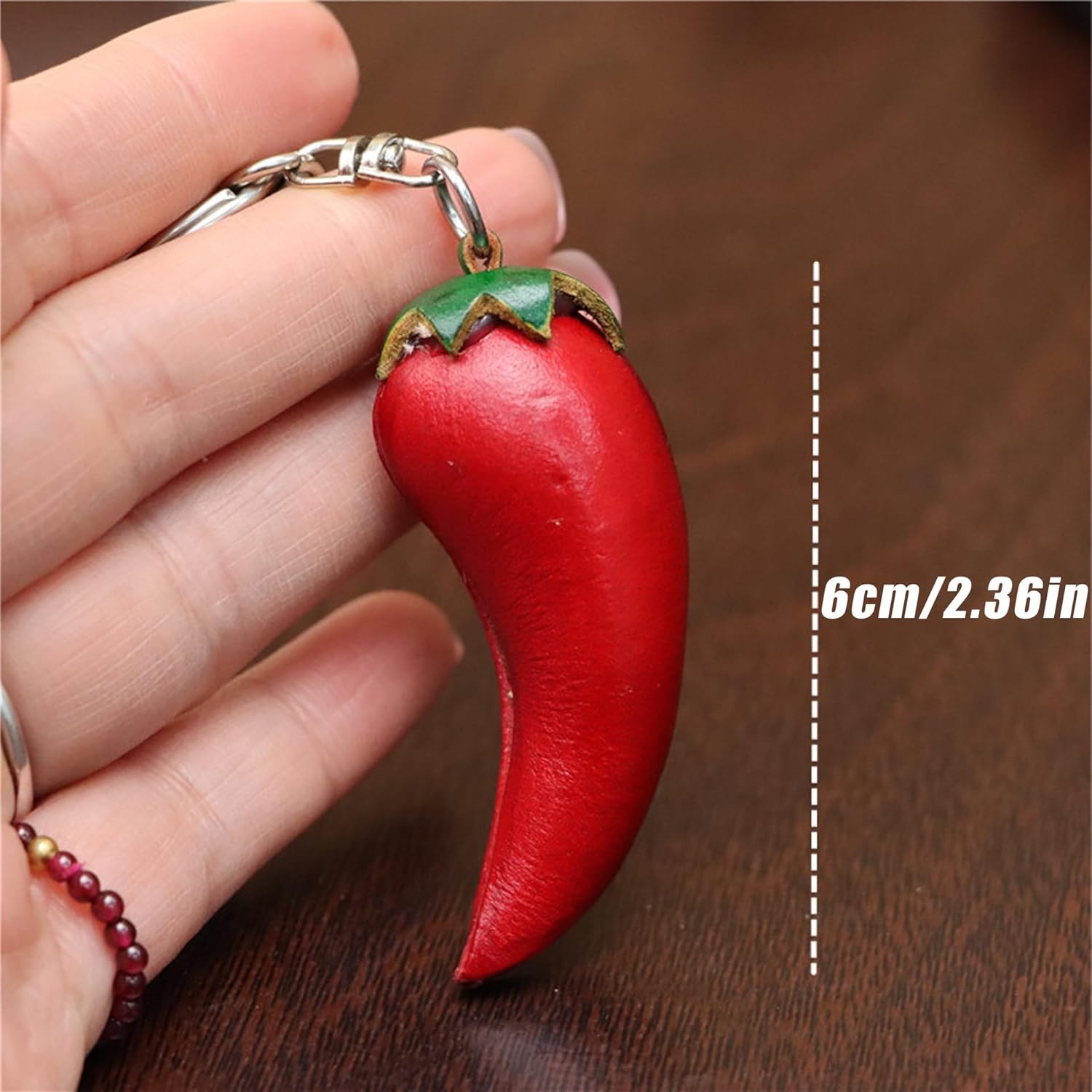 Red Chili Pepper Leather Keychain Charms Keychain Gift Accessories