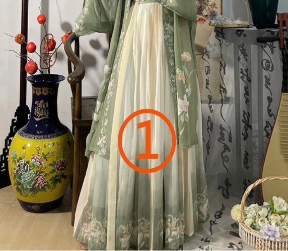 3PCS Set Chinese Hanfu Dress Green Flowing Dress Chinese Ancient Dress Costume