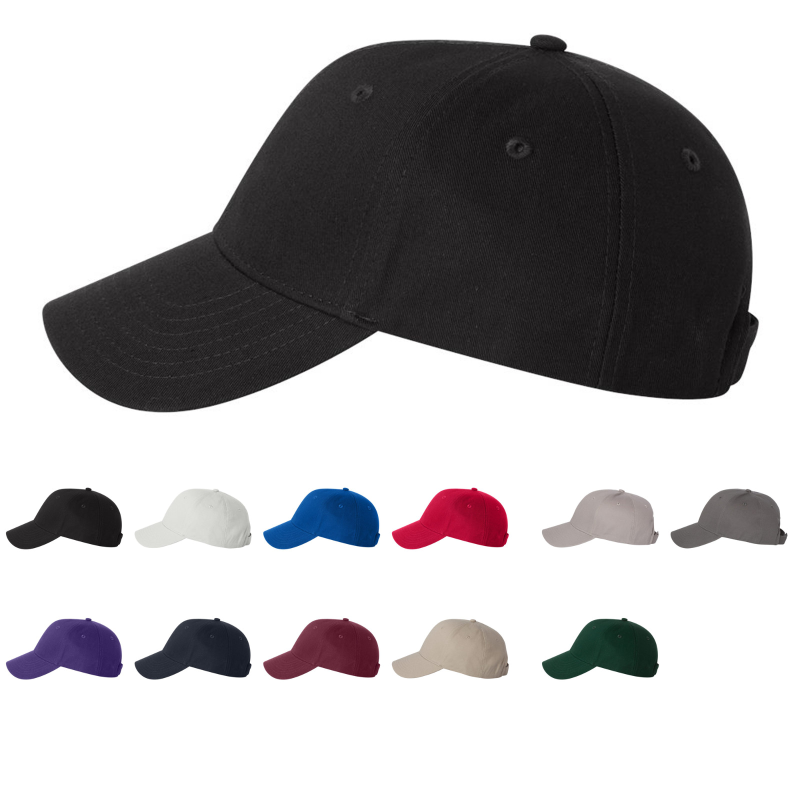Valucap 100% Cotton Chino Twill 6-Panel Mid-Profile Structured Cap VC600