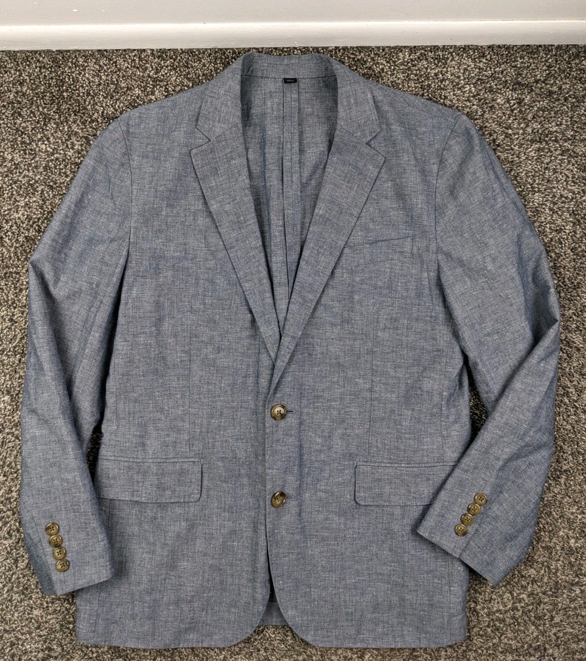 J Crew Sport Coat Somelo Linen Blend Ludlow Unstructured Blue 40S Slim Fit
