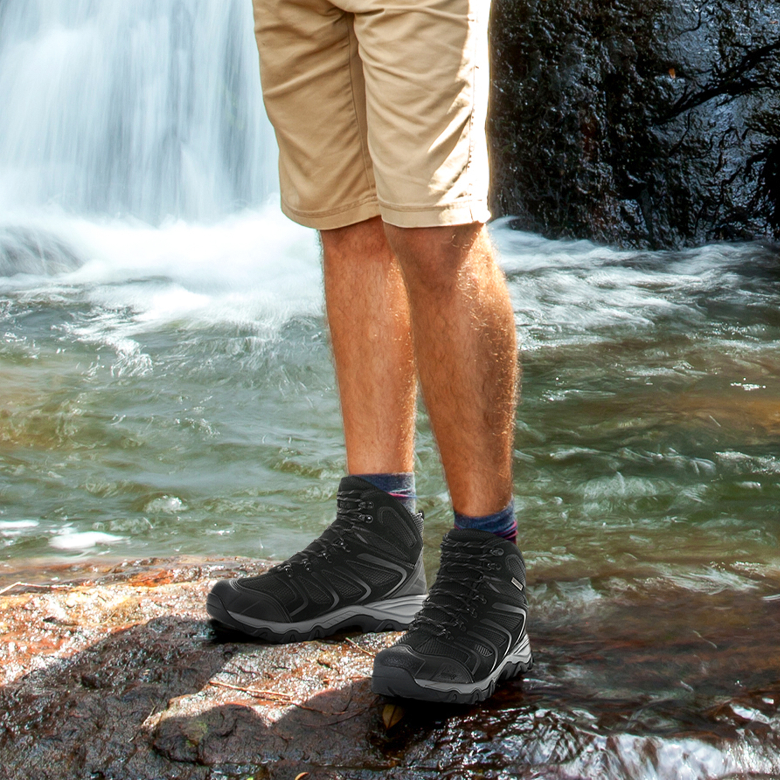 NORTIV 8 Men’s Hiking Boots Outdoor Lightweight Waterproof Non Slip Travel Shoes