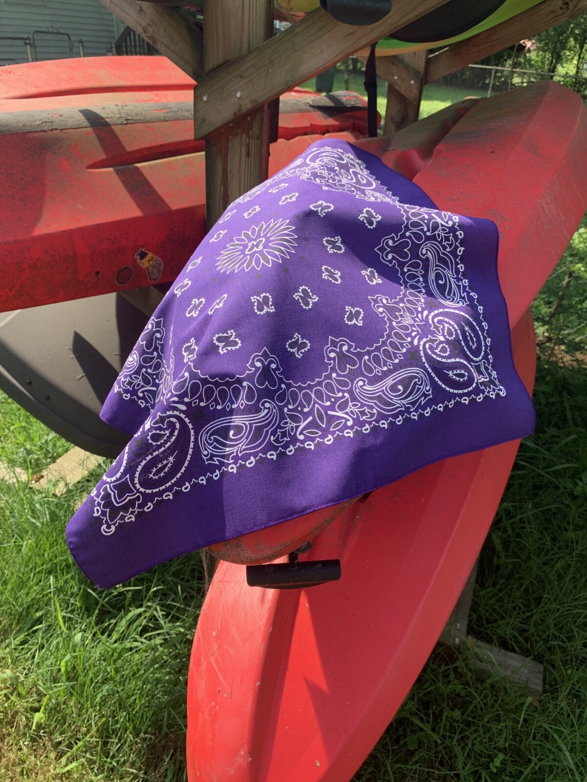 Purple Paisley 22x22in Hav-A-Hank Bandanna USA Made Bikers to Hikers Cup Holders