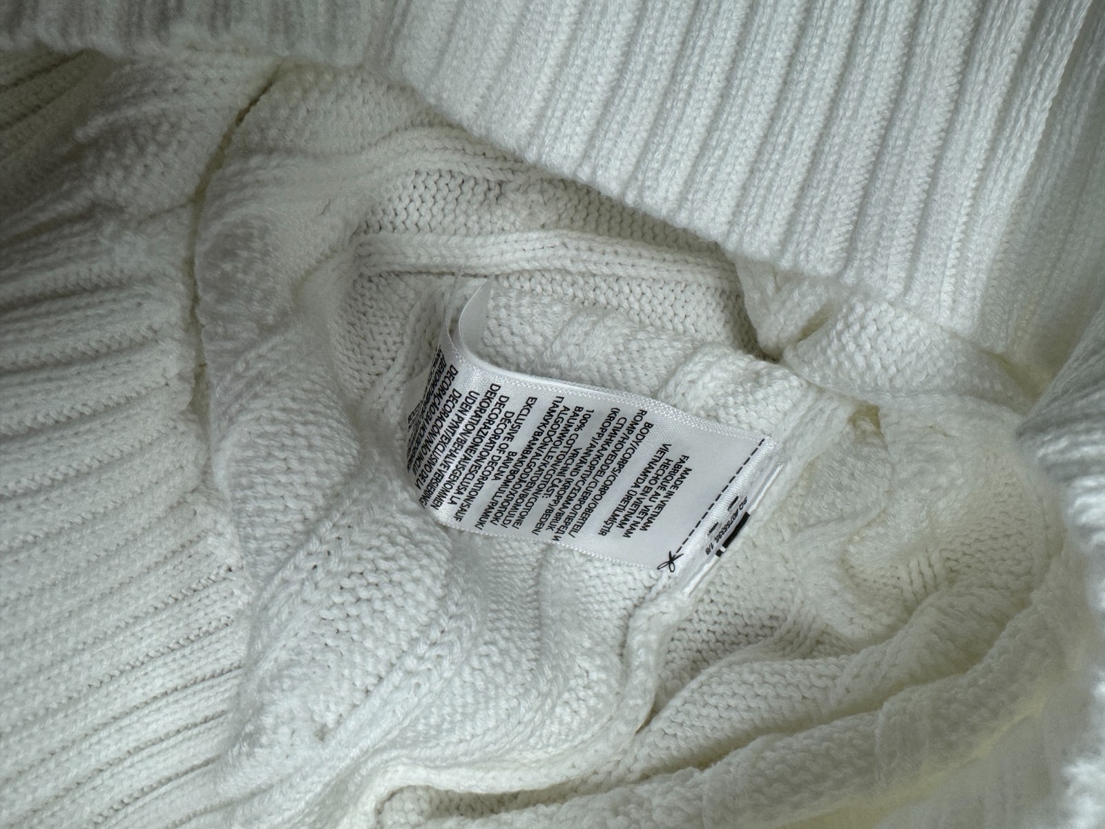 Polo Ralph Lauren Women’s Cotton Cable Knit Crew Neck Sweater White Size M NWT