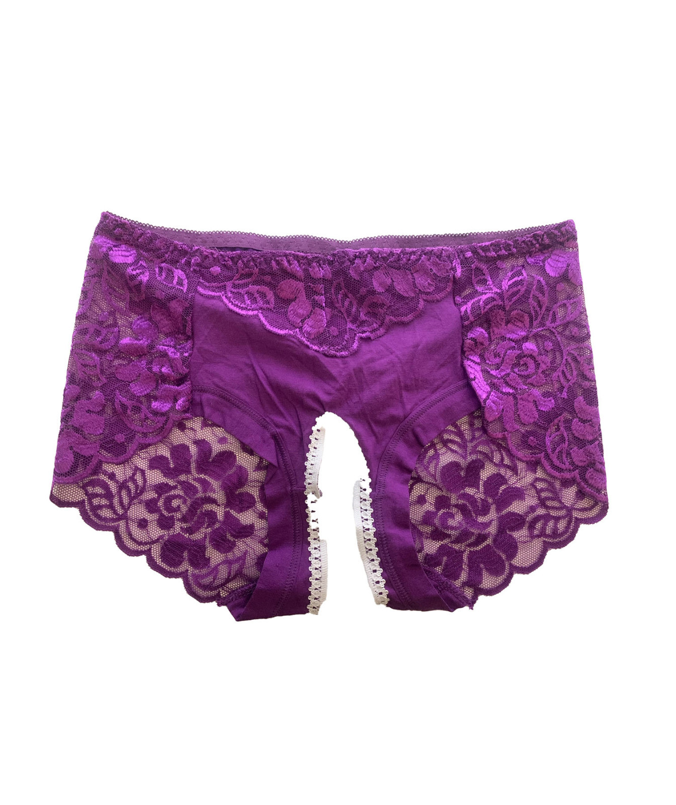 Women’s Crotchless Panties, Lace See-through Back Underwear
