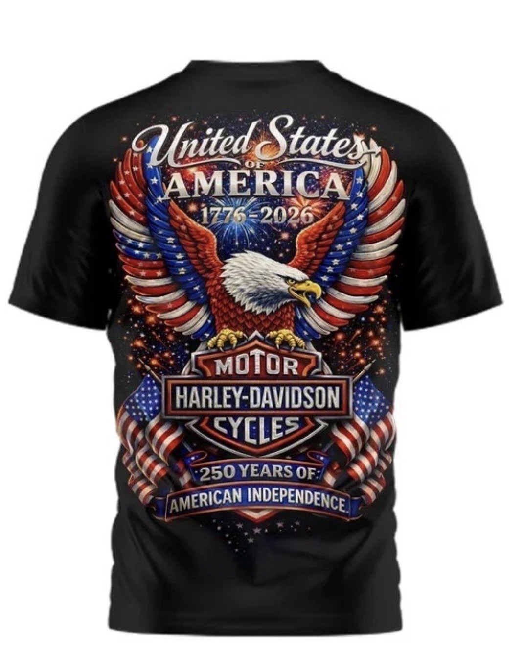 Harley-Davidson America 250th Anniversary Shirt 1776-2026 Independence Day Tee