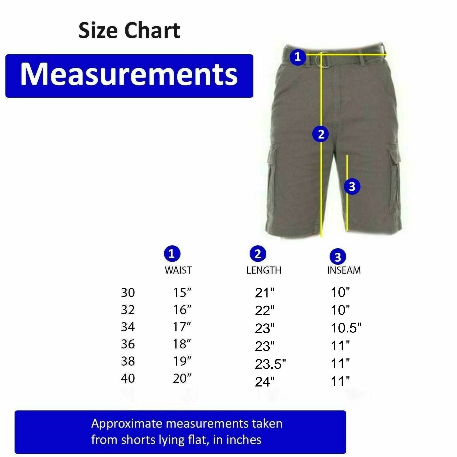 2 PACK: Men’s Cargo Shorts Casual Cotton Twill Multi Pockets Lightweight Belted