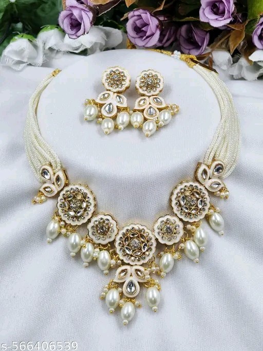 Indian Bollywood Gold Plated Kundan Choker Bridal Necklace Earrings Jewelry Set