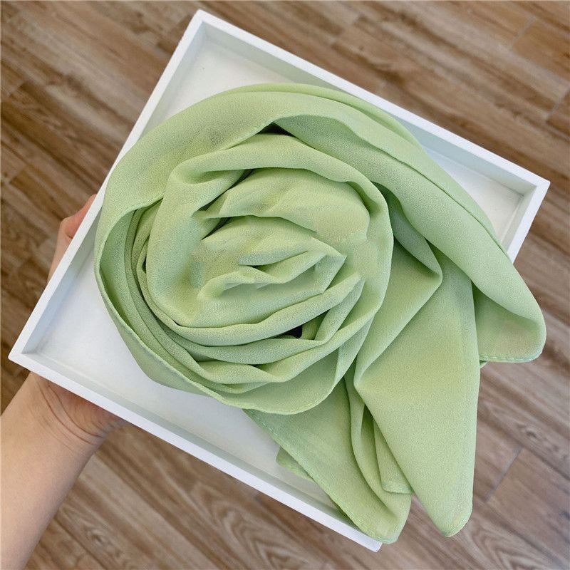 Chiffon Scarf Soft Elegant Sarong High Quality Shawl Wrap Plain Maxi
