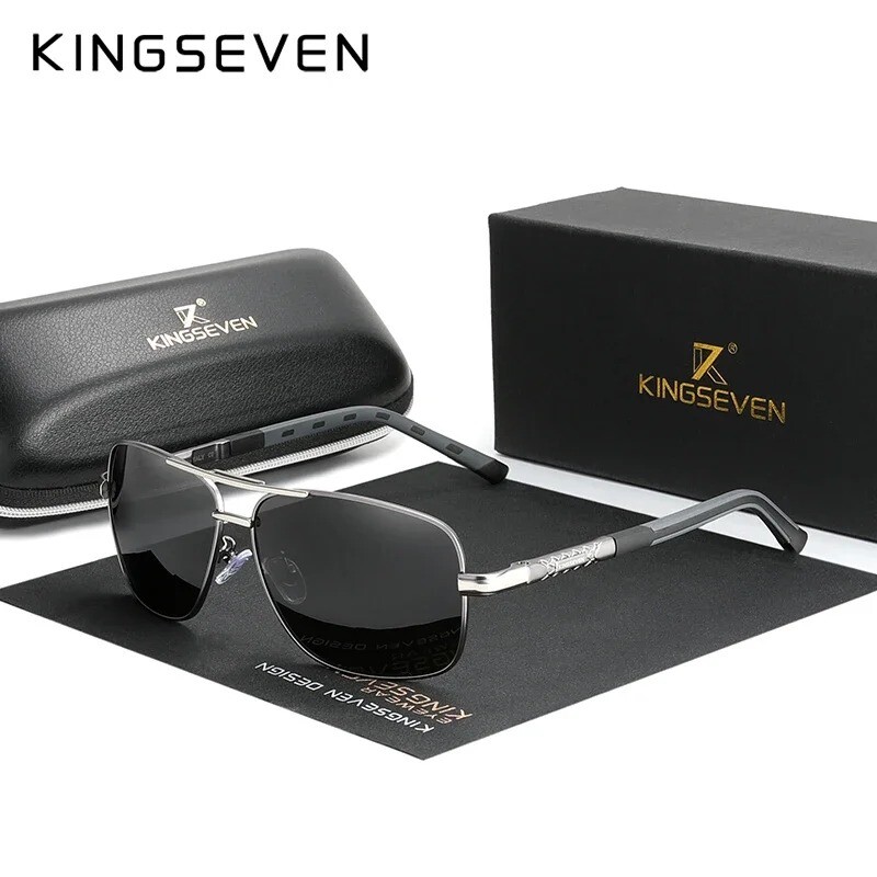 KINGSEVEN 2025 Brand Men Aluminum Sunglasses HD Polarized UV400 Mirror Male Sun