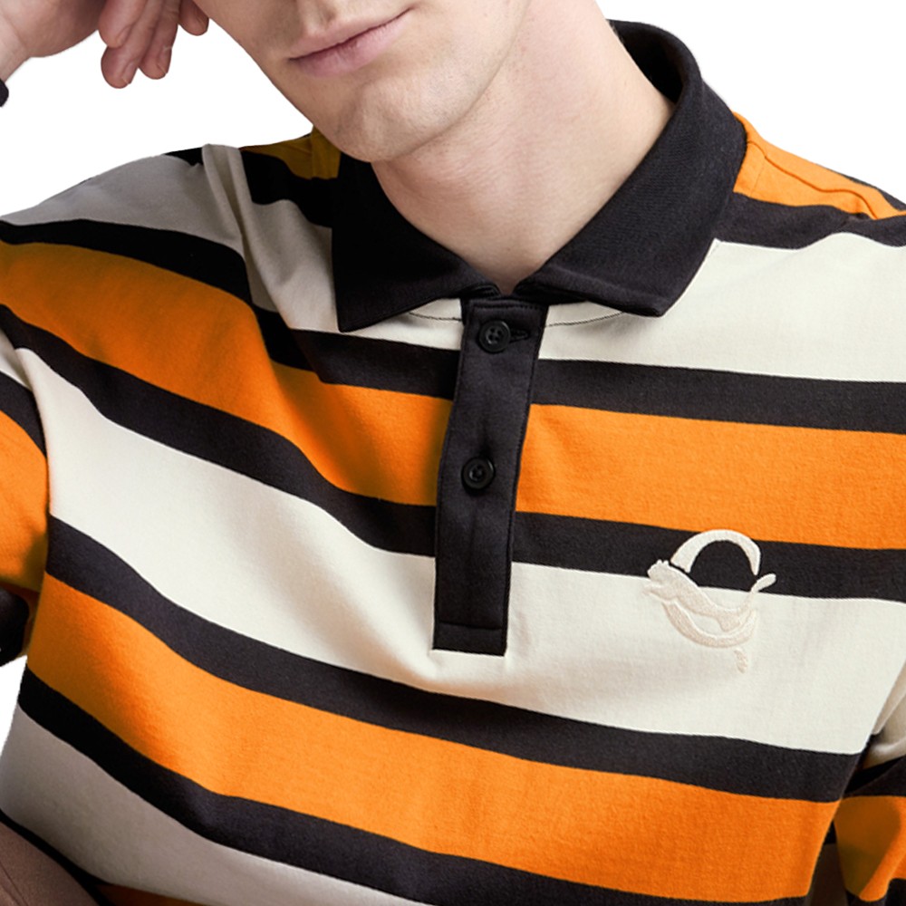 PUMA Carrots X Collared Long Sleeve Pullover Shirt Mens Orange, White Casual Top