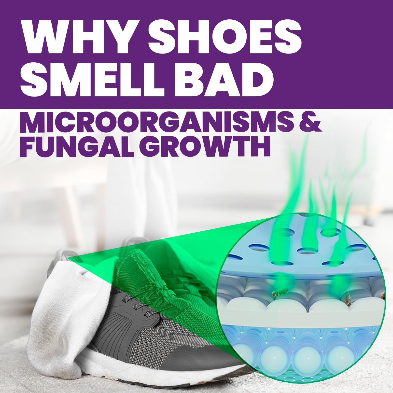 Uncle Todd’s Shoe Deodorizer Spray Powerful Enzyme Formula Midnight Rain