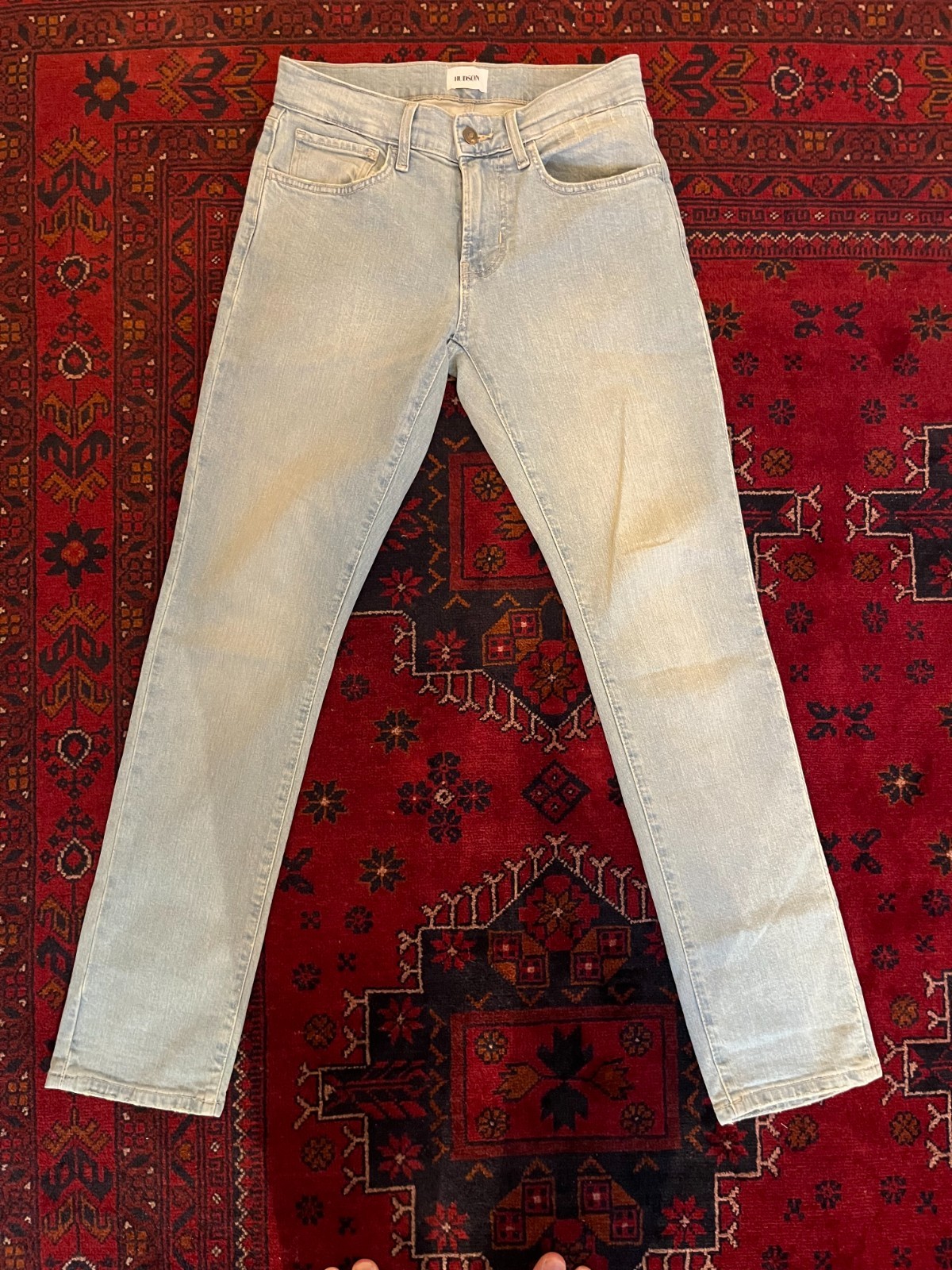 Hudson Mens Blake Slim Straight Denim Light Blue Jeans Size 29 X 32