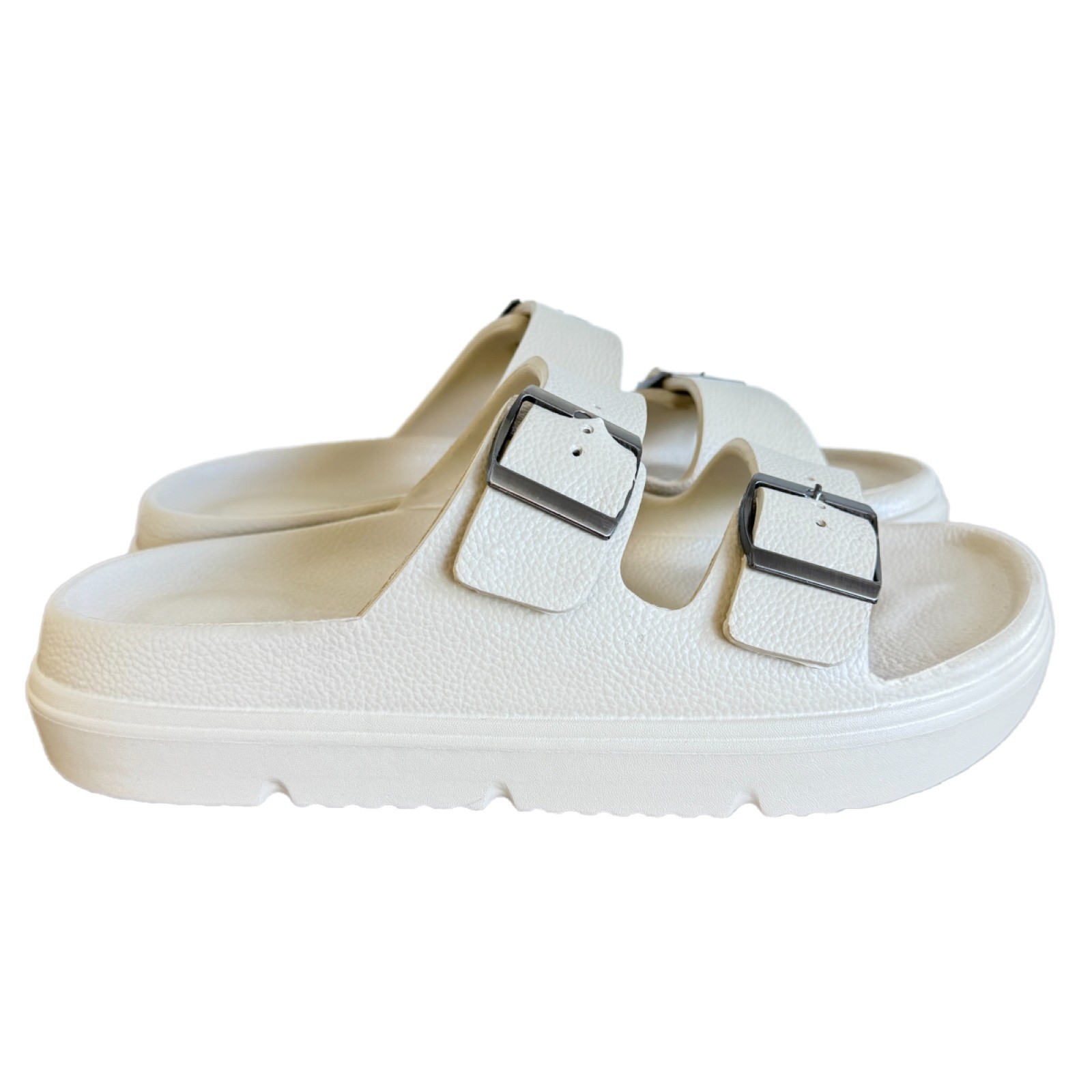 Men Women Platform Sandals Thick Sole Comfort Slides Buckle Slippers Beach Shoes
