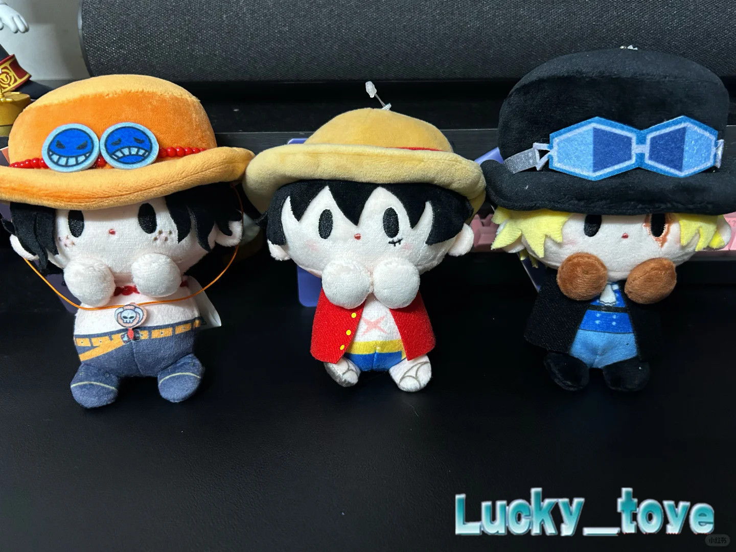 11cm Official ONE PIECE BabyQ Luffy Zoro Sabo Plush Doll Pendant Toy Keychain
