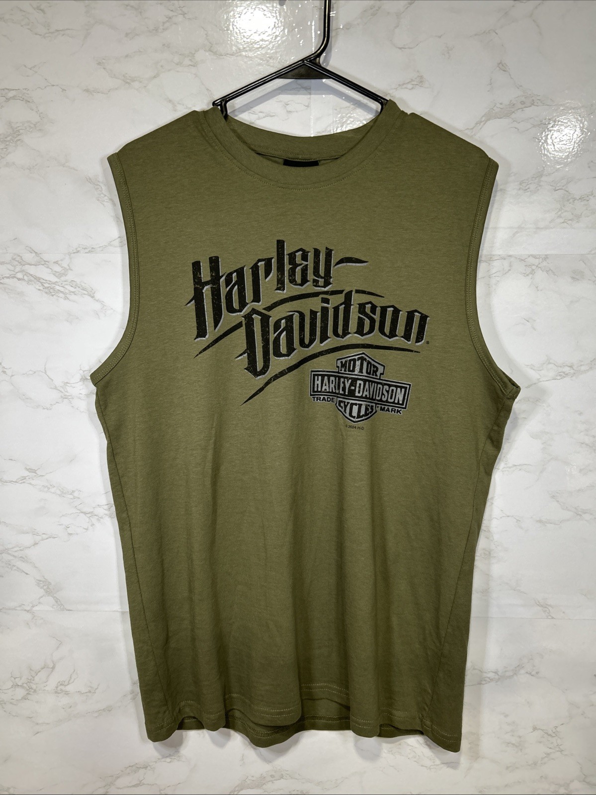 Harley-Davidson 1903 Men Logo Sleeveless Muscle Shirt Houston, Texas Sz Small