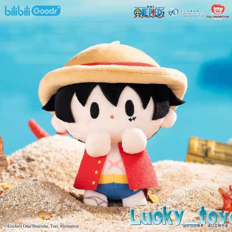 11cm Official ONE PIECE BabyQ Luffy Zoro Sabo Plush Doll Pendant Toy Keychain