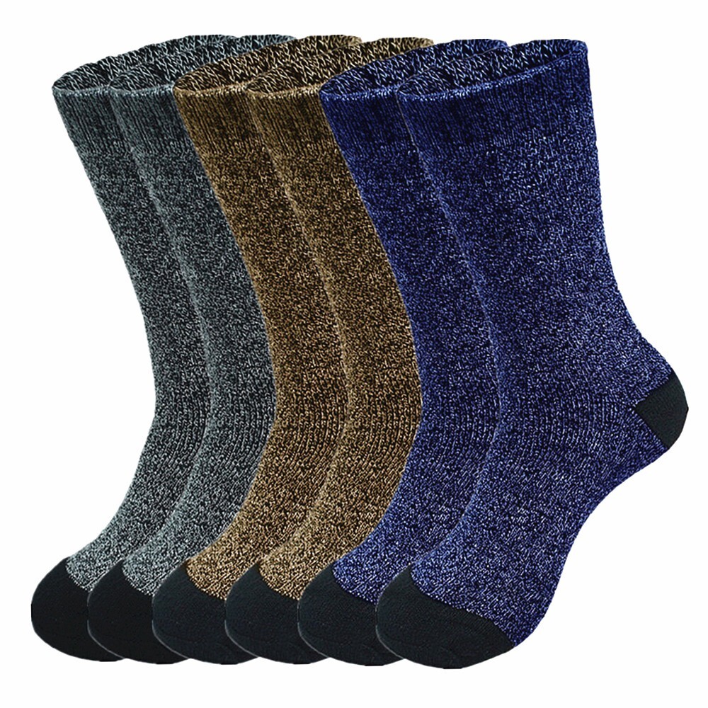3 Pairs For Men Heavy Winter Super Warm Boots Wool Feel Crew Socks Size 9-13