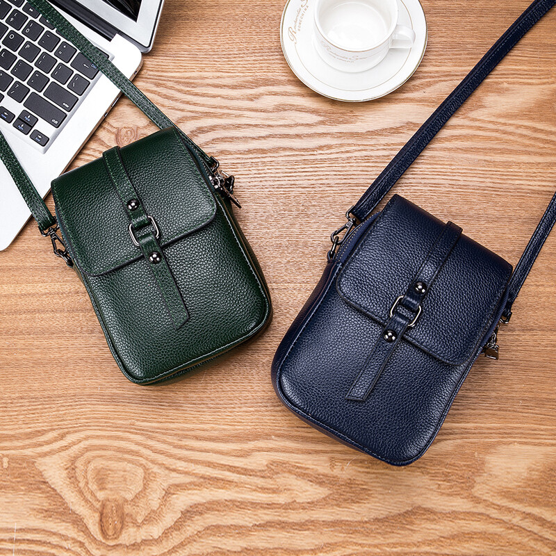 Womens Small Crossbody Bag Genuine Leather Vintage Shoulder Bag Cell Phone Purse