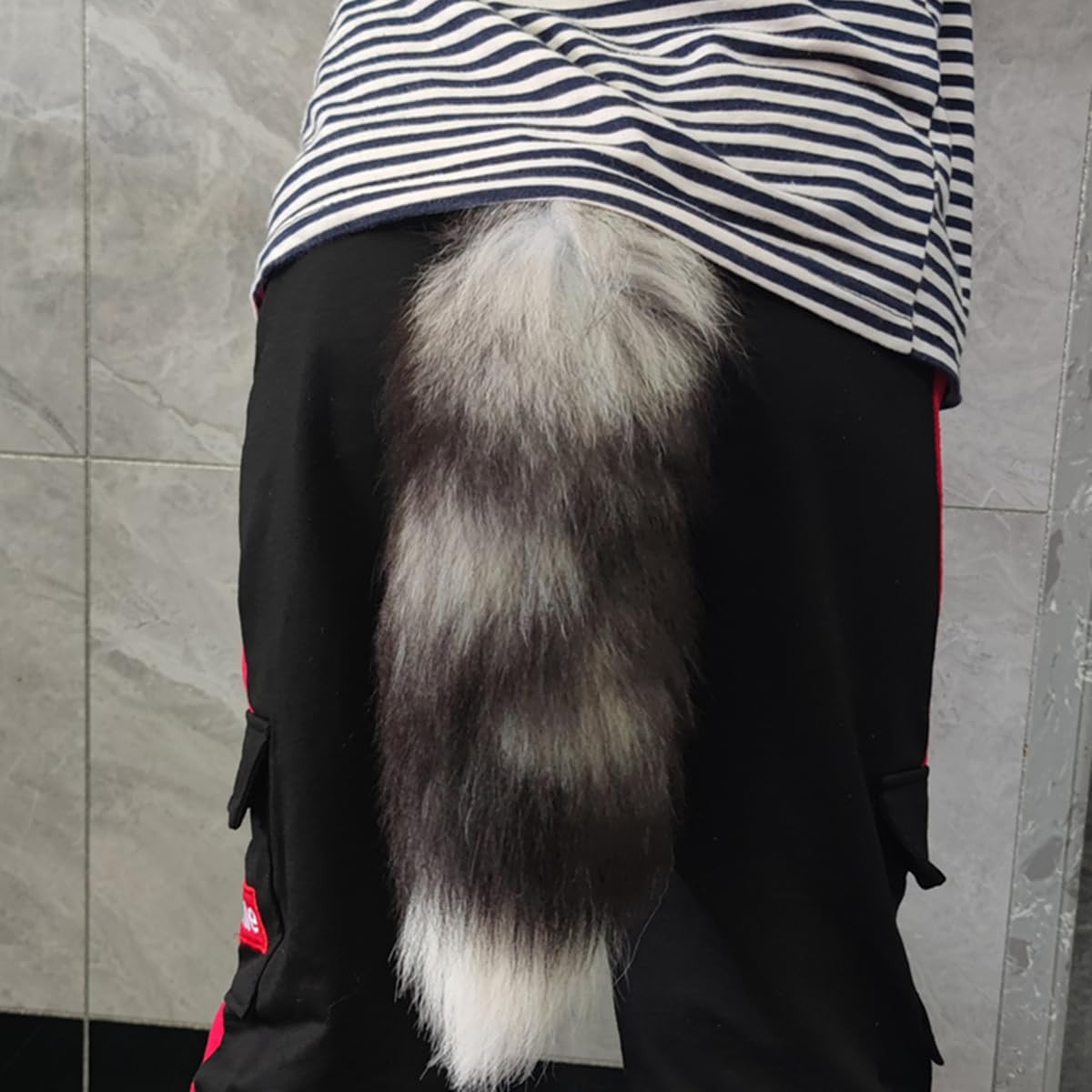 Fluffy Fox Tail Fur Keychain Therian Cosplay Handbag Tassel Hook Accessories for