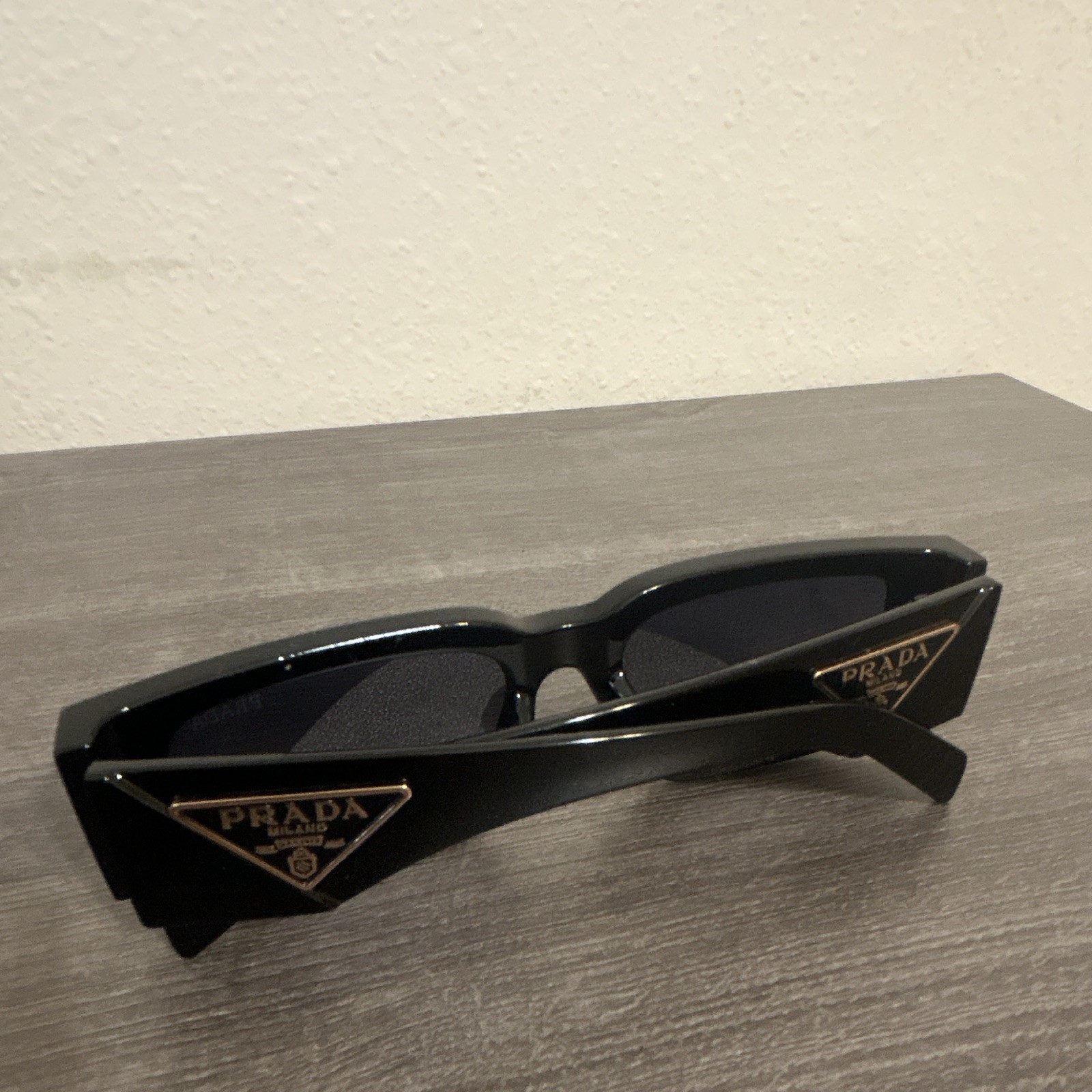 PRADA Rectangle Sunglasses Black Frame/Black Gradient Lenses 55□16-142