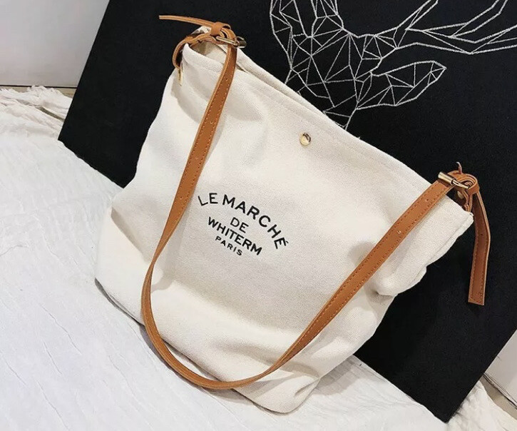 Parisian Canvas Tote Bag NEW crossbody Or Shoulder Bag
