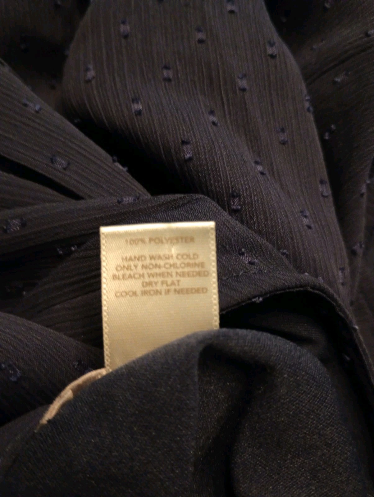 Ann Taylor LOFT Top Womens Small Navy Blue Swiss Dot Button Front Pleated Blouse