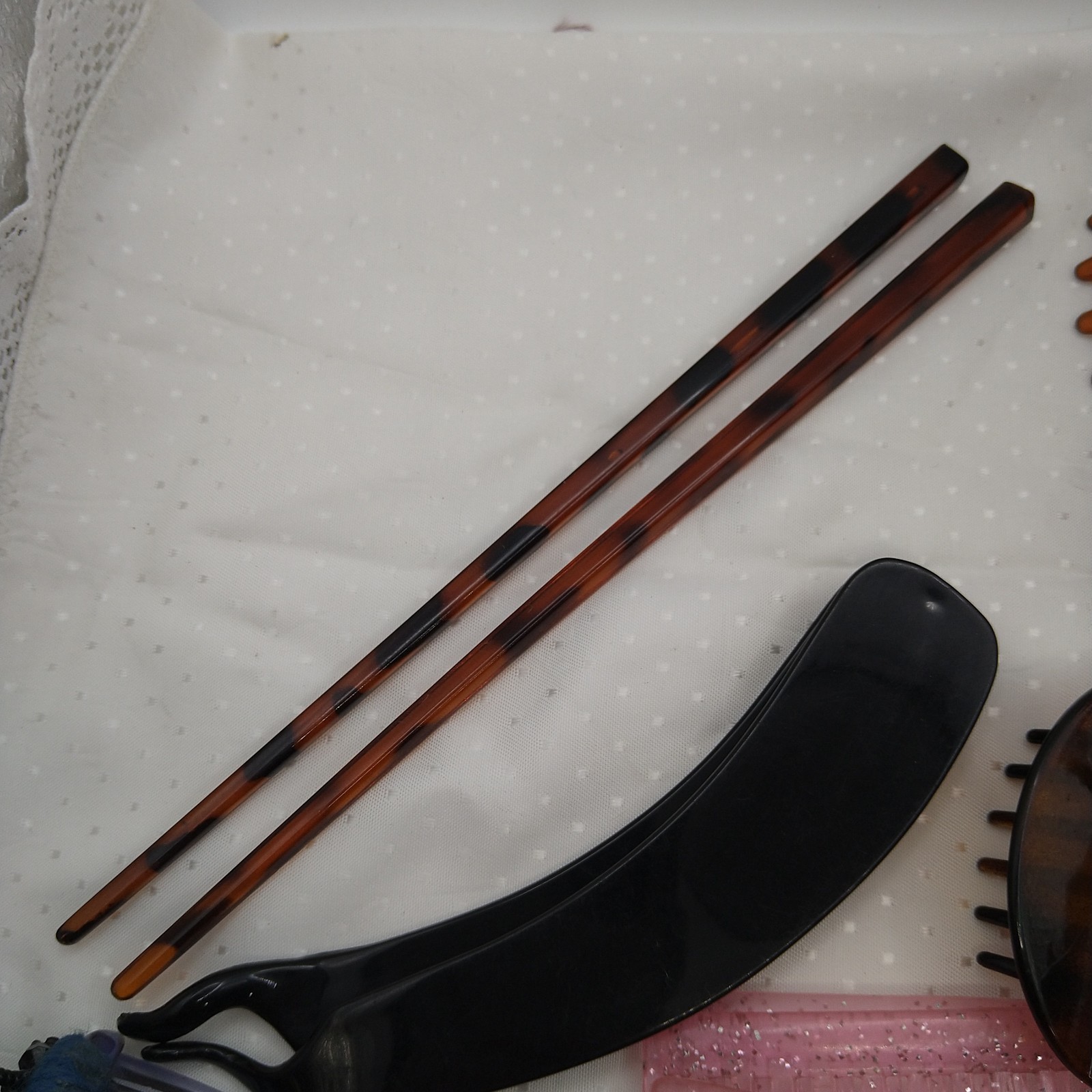 80s Hair Lot Claws Banana Clips Bun Chop Stick Barrette Side Comb Tortoise 30pcs