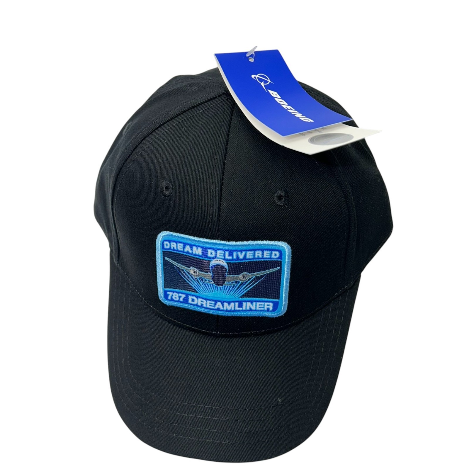 Boeing 787 Dreamliner Dream Delivered Hat Cap Mens Black Adjustable Strapback