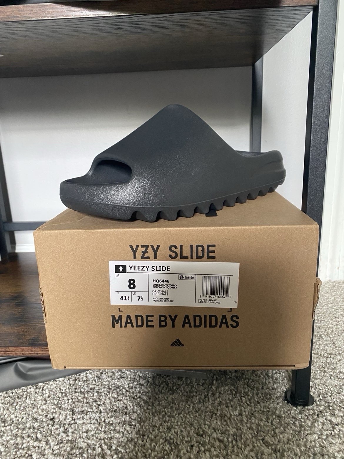 adidas Yeezy Slide Black Men’s Rubber Slip-On Sandal US 8 HQ6448