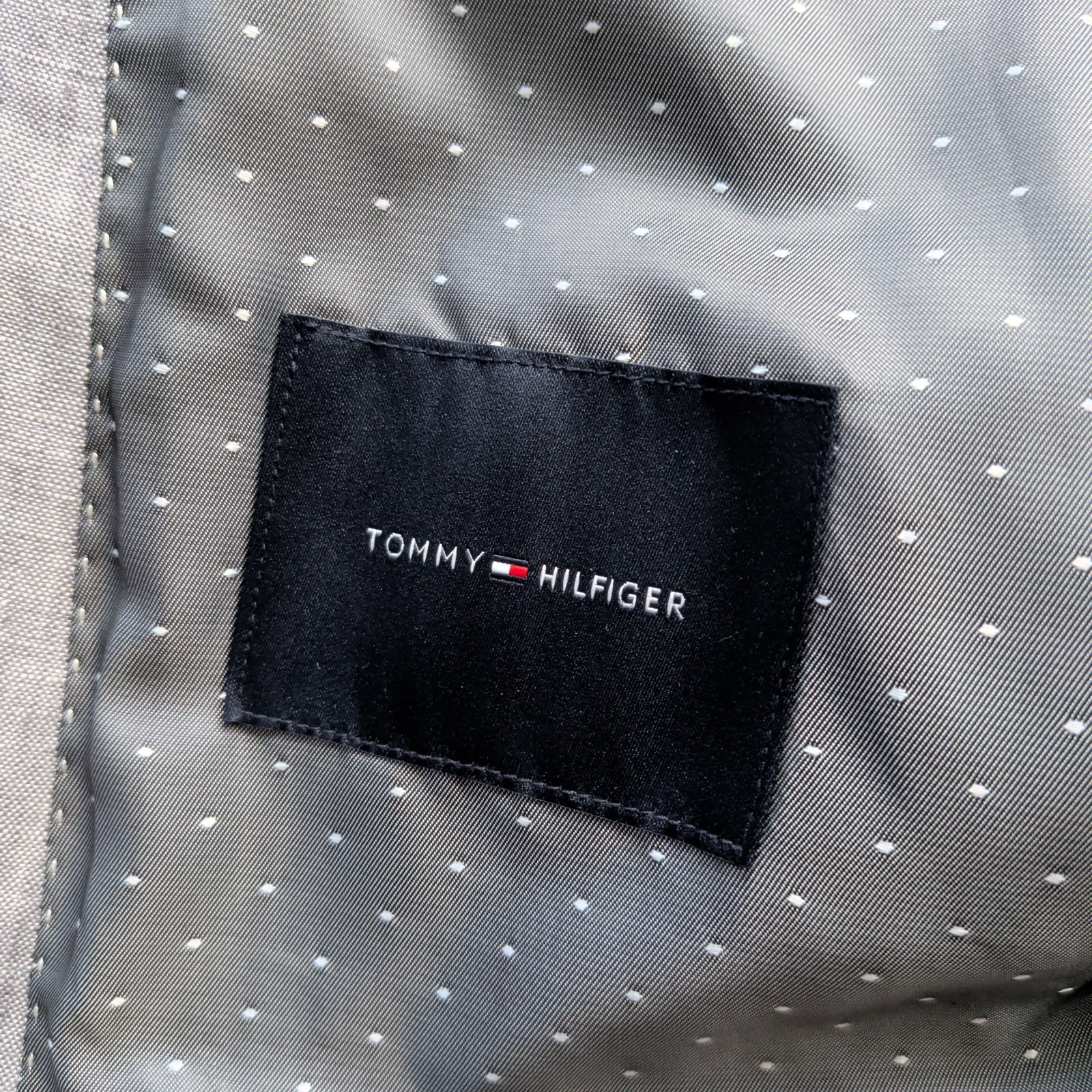 Tommy Hilfiger 100% Linen Sport Coat Blazer Mens 40R Gray Double Vented Jacket