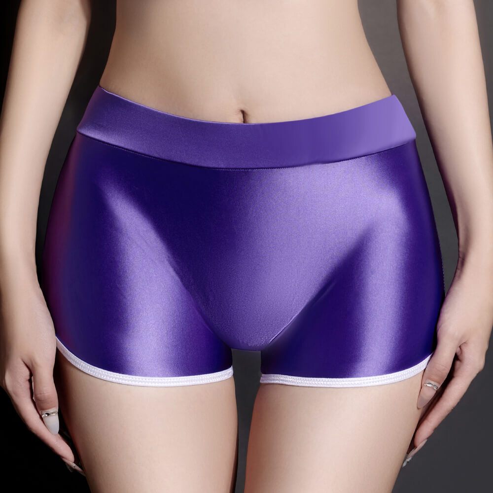 3pcs Women Oil Shiny Glossy Fitness Sports Shorts Underwear Boxer Shorts Panties