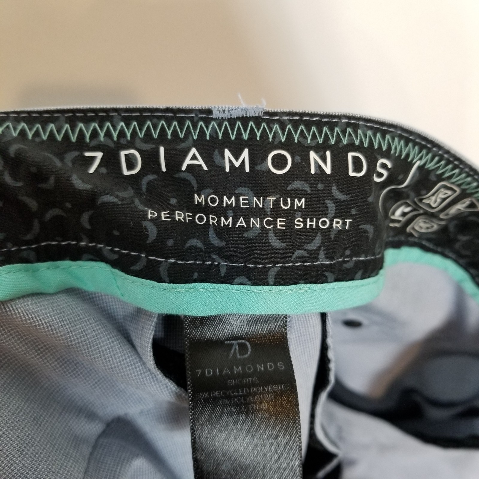 7D 7Diamonds Men Momentum Performance Shorts Sz 34 Gray Stretch Chino Quick Dry