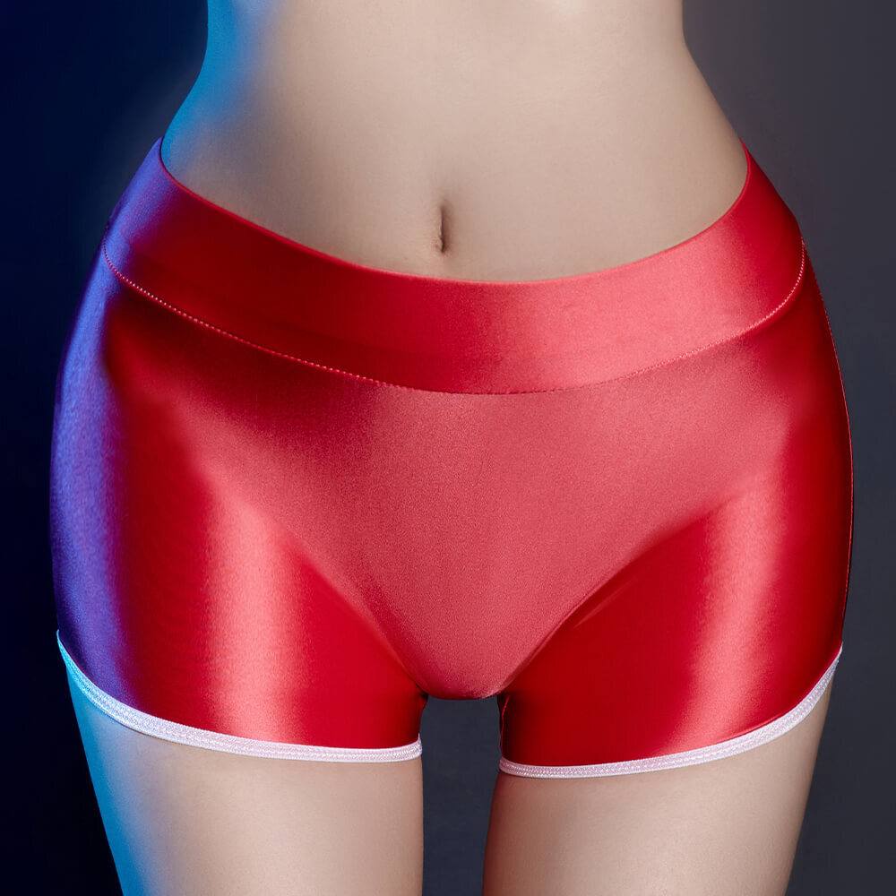 3pcs Women Oil Shiny Glossy Fitness Sports Shorts Underwear Boxer Shorts Panties