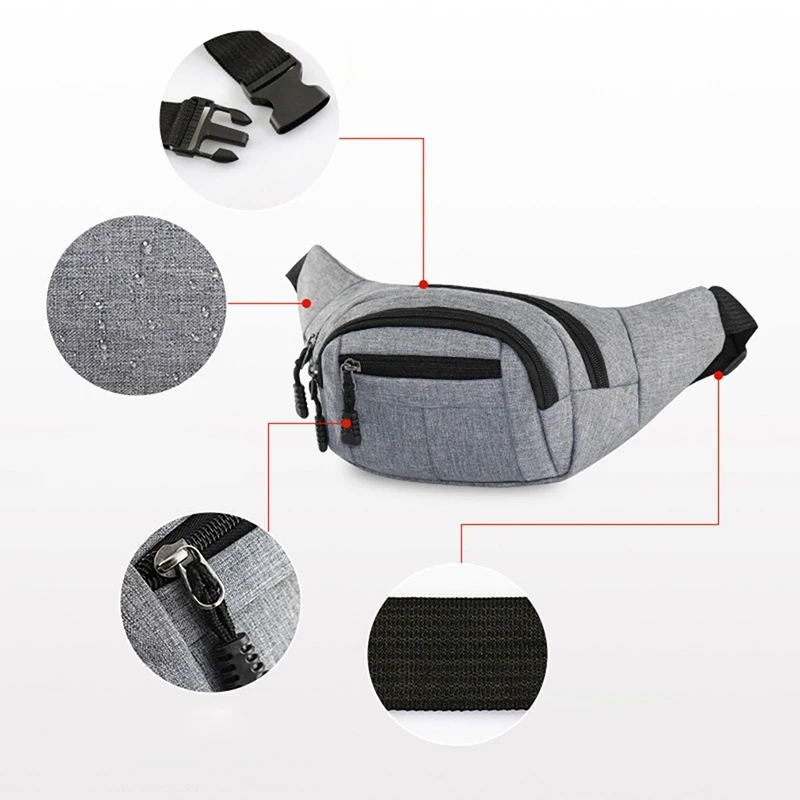 Men Women Fanny Pack Belt waist Bag Cross body Sling Shoulder Travel Sport Pouch