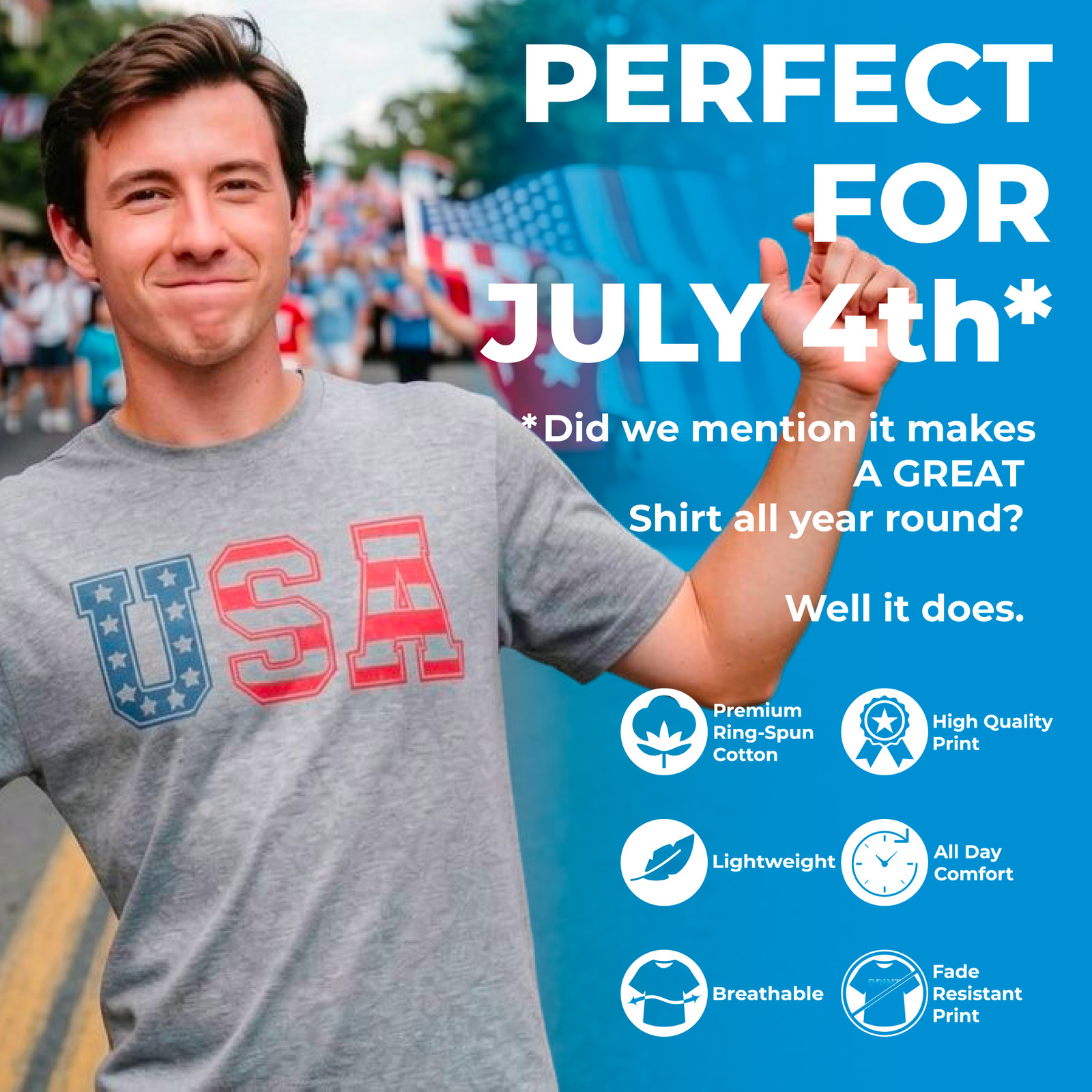 Mens Spirit Of 76 T Shirt Funny Fourth Of July Party Patriotic 1776 Tee For Guys