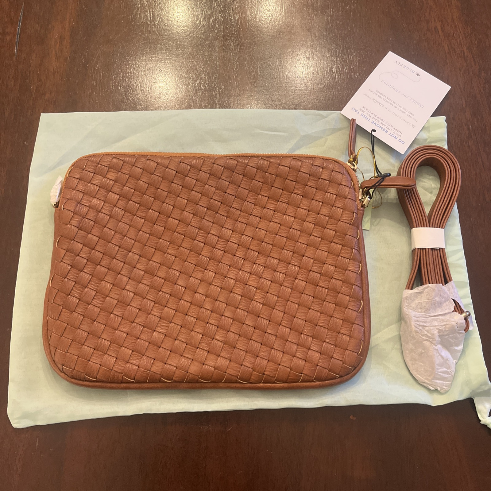 Deux Lux Purse Clutch Woven Textured Brown 11×8.5 Inches, DL60497C