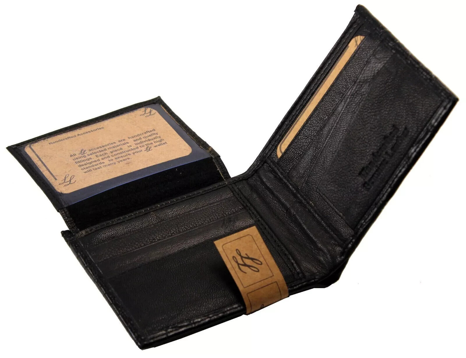 Mens Genuine Leather Bifold Wallet ID Credit Card Alligator Window Crocodile BK