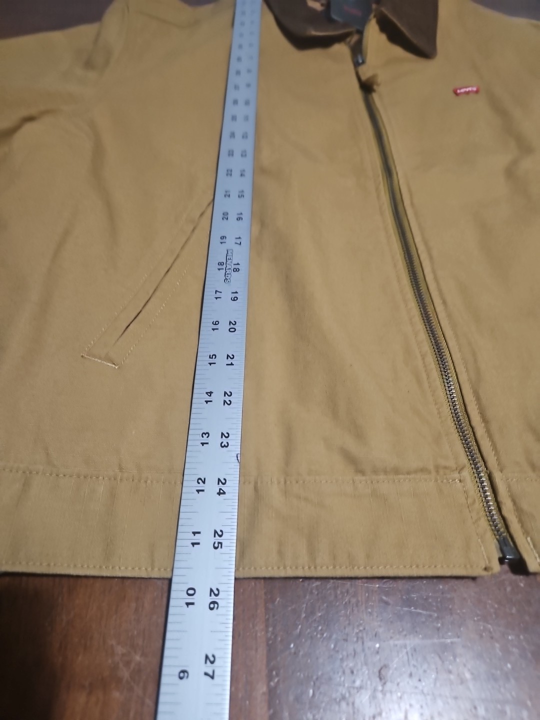 Levi’s Men’s Workwear Jacket Tan Ripstop Corduroy Collar Full Zip Size M